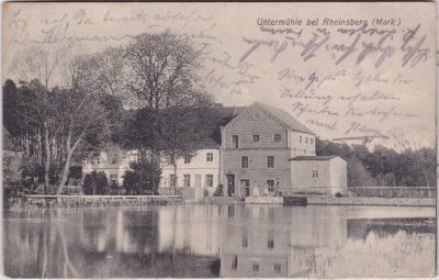 16831 Rheinsberg (Mark), Untermühle, ca. 1905 