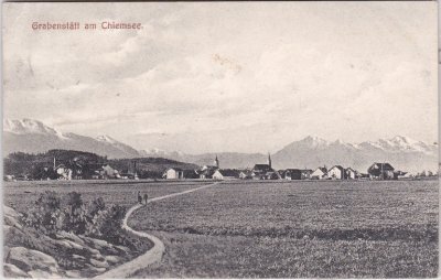 83355 Grabenstätt am Chiemsee, Ortsansicht, ca. 1910 