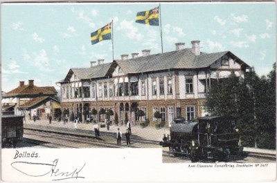 Bollnäs, Bahnhof, tagstation, ca. 1900 