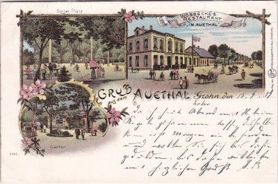 28757 Grohn (Bremen-Vegesack), Auethal, Farblitho, ca. 1895 