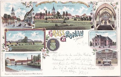 31028 Gronau (Leine), u.a. Papierfabrik, Farblitho, ca. 1895 