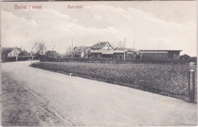 33729 Brake in Westfalen (Bielefeld-Heepen), Bahnhof, ca. 1905 
