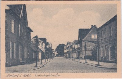 24589 Nortorf in Holstein, Bahnhofstraße, ca. 1950