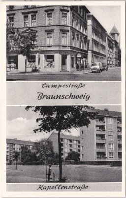 38102 Braunschweig, Campestraße, Kapellenstraße, ca. 1950 