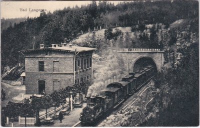 Bad Langenau/Schlesien (Dlugopole-Zdroj), Bahnhof, ca. 1905