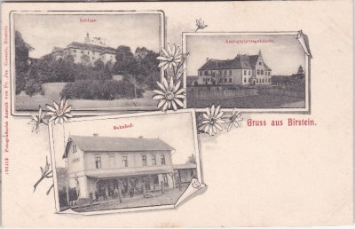 63633 Birstein, u.a. Bahnhof, ca. 1905