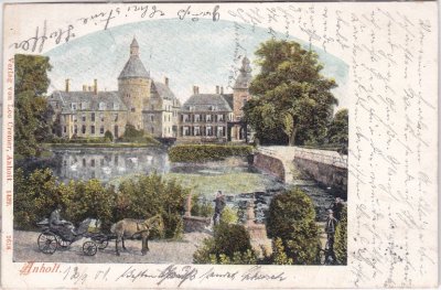46419 Isselburg-Anholt, Schlossansicht, Litho, ca. 1900