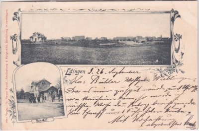 68535 Edingen-Neckarhausen, Bahnhof, ca. 1900
