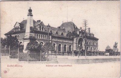 55252 Mainz-Kastel (Wiesbaden), Bahnhof, ca. 1905
