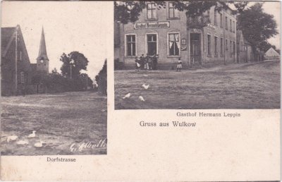 16835 Wulkow (Neuruppin), u.a. Gasthof Hermann Leppin, ca. 1915