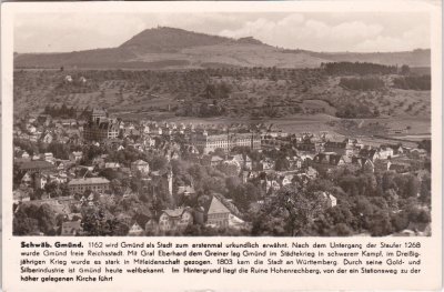 73525 Schwäbisch Gmünd, Ortsansicht, ca. 1950