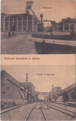 29323 Steinförde (Wietze), Fabrik mit Bahnhof, ca. 1915