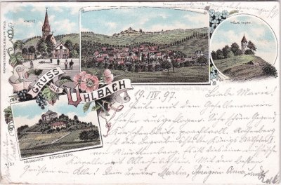 70329 Uhlbach (Stuttgart), u.a. Rothenberg, Farblitho, ca. 1895