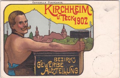 73230 Kirchheim unter Teck, Litho Bezirks-Gewerbe-Ausstellung 1902