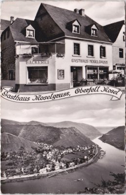 56332 Oberfell/Mosel, Gasthaus Moselgruss, ca. 1960
