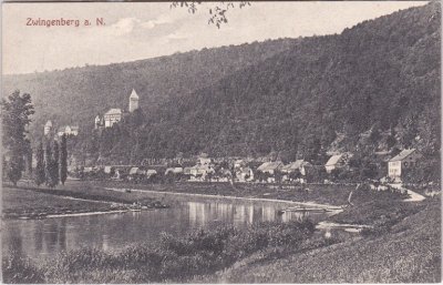69439 Zwingenberg am Neckar (Baden), Ortsansicht, ca. 1905