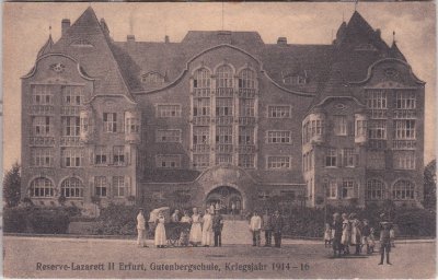 99092 Erfurt, Lazarett, Gutenberg-Gymnasium, ca. 1915
