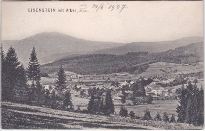 94252 Bayerisch Eisenstein, Ortsansicht, ca. 1905