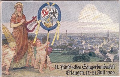 91052 Erlangen, 11. Sängerbundesfest, Sonder-Ganzsache 1909