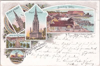 Sonderburg in Nordschleswig (Sonderborg), Farblitho, ca. 1895 