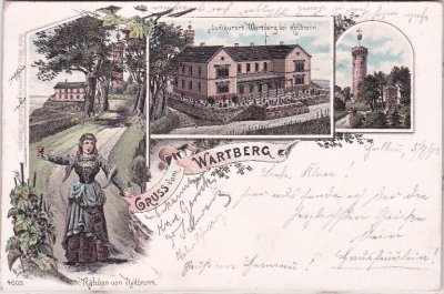 74076 Heilbronn, Wartberg, Gasthof, Farblitho, ca. 1895