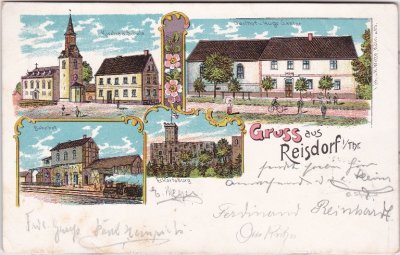 99518 Reisdorf in Thüringen (Bad Sulza), Farblitho, ca. 1900