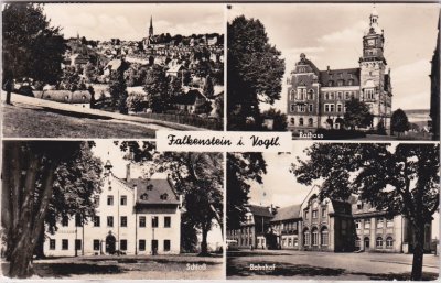 08223 Falkenstein im Vogtland, u.a. Bahnhof, ca. 1955
