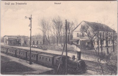 01561 Priestewitz (Sachsen), Bahnhof, ca. 1915