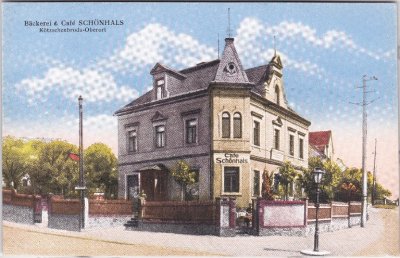 01445 Radebeul-Kötzschenbroda-Oberort, Cafe Schönhals, ca. 1915