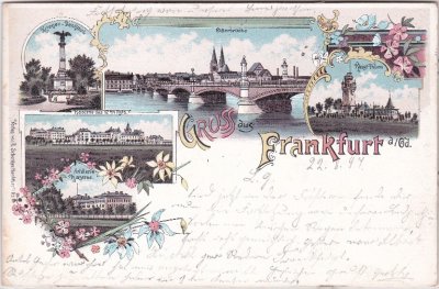 15230 Frankfurt (Oder), u.a. Artillerie-Kaserne, Farblitho, ca. 1895