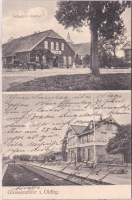 26939 Ovelgönne-Großenmeer (Oldenburg), u.a. Bahnhof, ca. 1910