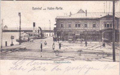 88045 Friedrichshafen am Bodensee, Bahnhof, ca. 1905