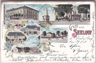 15306 Seelow, u.a. Schützenhaus, Farblitho, ca. 1900