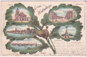 19322 Wittenberge, Kleeblatt-Farblitho, ca. 1900
