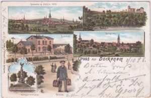 31167 Bockenem, u.a. Bahnhof, Farblitho, ca. 1895