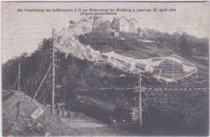 35781 Weilburg/Lahn, Webersberg, Vernichtung des Luftschiffes Z II 1910