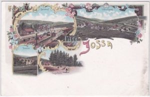 36391 Jossa (Sinntal), u.a. Bahnhof, Farblitho, ca. 1900