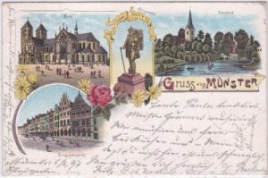 48143 Münster in Westfalen, u.a. Handorf, Farblitho, ca. 1895