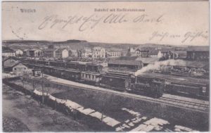 54516 Wittlich, Bahnhof und Kurfürstenstraße, ca. 1905