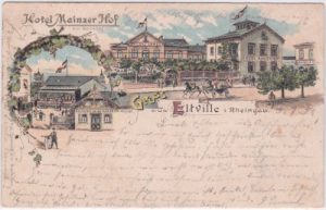 65343 Eltville im Rheingau, Mainzer Hof, Farblitho, ca. 1895
