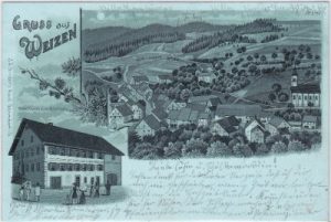 79780 Weizen (Stühlingen), u.a. Gasthaus, Litho, ca. 1900