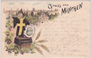 80331 München, Straßenansicht, Farblitho, ca. 1900