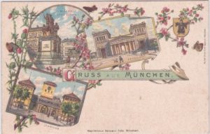 80331 München, u.a. Isartor, Farblitho, ca. 1900