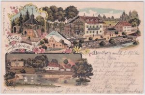 80805 München-Schwabing, Milchhäusl, Farblitho, ca. 1900