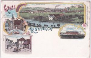 96317 Kronach, u.a. Bahnhofstraße, Farblitho, ca. 1900