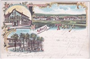 64367 Traisa (Mühltal), u.a. Hotel, Farblitho, ca. 1900
