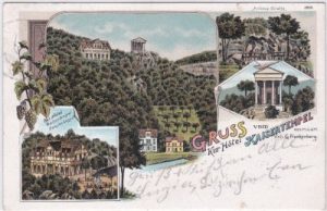 65817 Eppstein im Taunus, Kaisertempel, Farblitho, ca. 1900