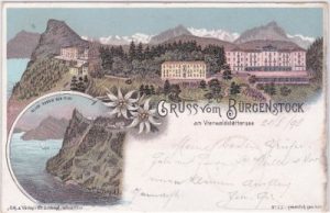 Bürgenstock am Vierwaldstättersee, Farblitho, ca. 1895