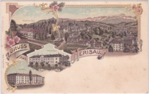 Herisau, u.a. Kaserne, Krankenhaus, Farblitho, ca. 1900