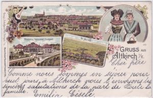 Altkirch im Elsaß, u.a. St. Moraud, Farblitho, ca. 1895